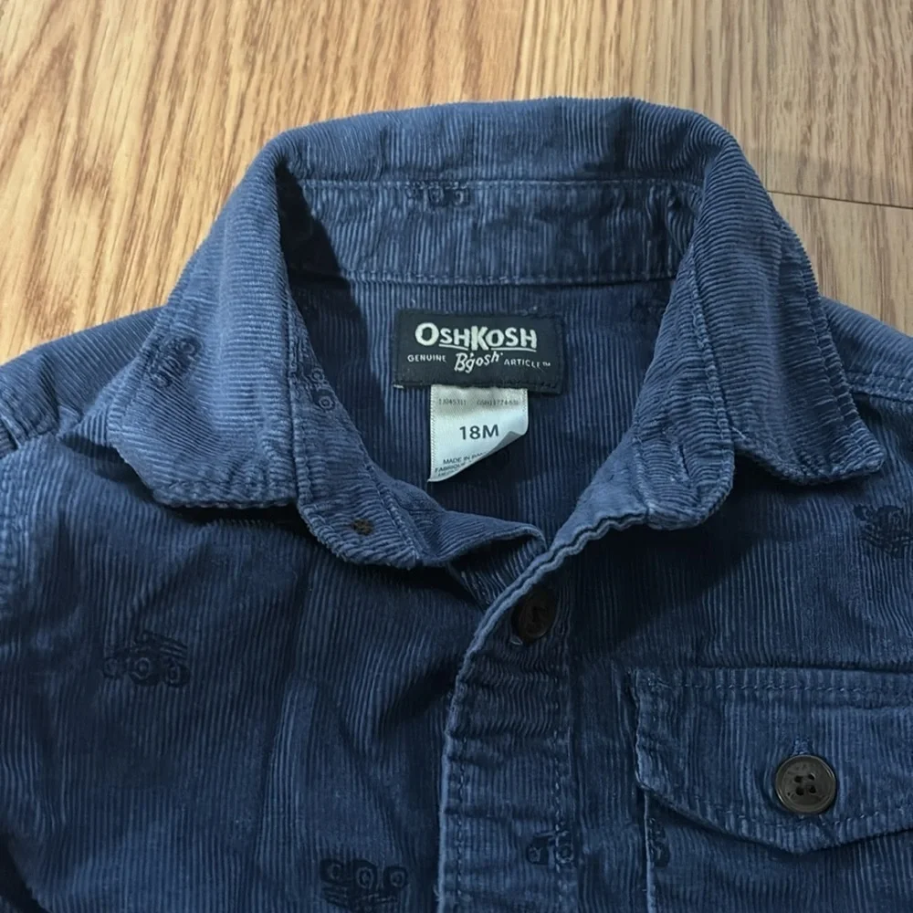 Boys button down collared shirt- OshKosh 18 months dark blue